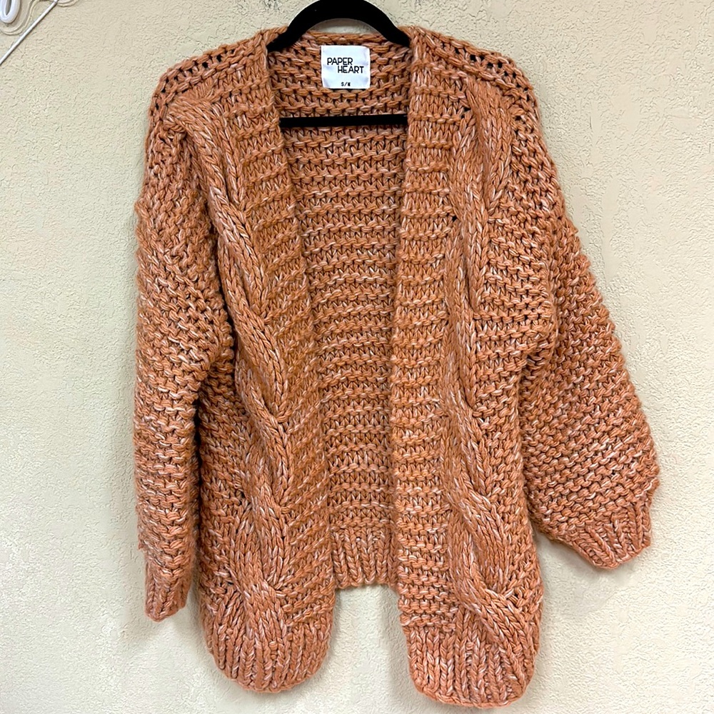Paperheart Australian boho chunky knit cardigan sweater size S/M